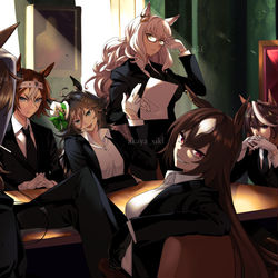 This is a pixiv picture whose title is スーツウマ娘.