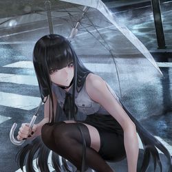 This is a pixiv picture whose title is 雨の日のお竜さん.