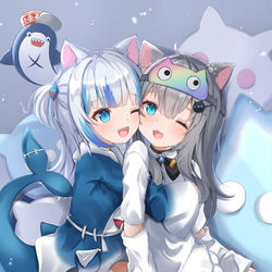 This is a pixiv picture whose title is 猫の親子.