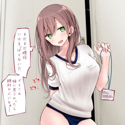 This is a pixiv picture whose title is 妹の体操服を勝手に借りて一人でテンション上がってるOLちゃん.