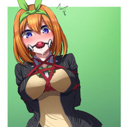 This is a pixiv picture whose title is 中野四葉ちゃん緊縛.