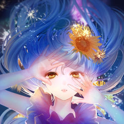 This is a pixiv picture whose title is 向日葵花火.