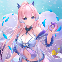 This is a pixiv picture whose title is ここみんサマーアレンジ🍩🐟🐟🐟.