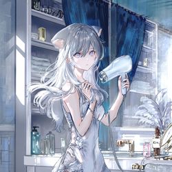 This is a pixiv picture whose title is おはよ、.