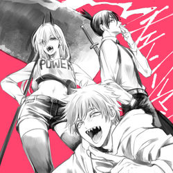 This is a pixiv picture whose title is チェンソーマンログ.
