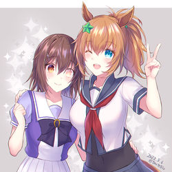 This is a pixiv picture whose title is 中の人繋がり衣装交換.