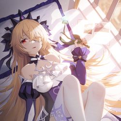 This is a pixiv picture whose title is 赞颂白丝皇女的降临吧.