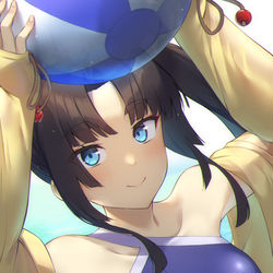 This is a pixiv picture whose title is 水着牛若強化記念.