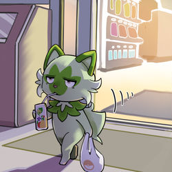 This is a pixiv picture whose title is 【ポケモン】「ママ、ニャオハがいるよ！」.