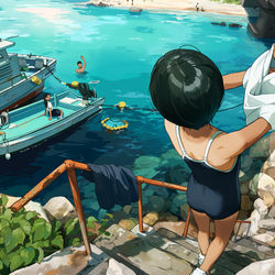 This is a pixiv picture whose title is 登校日の午後.