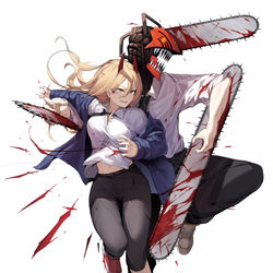 This is a pixiv picture whose title is チェンソーマン.