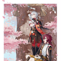 This is a pixiv picture whose title is 浅濑神社的小息.