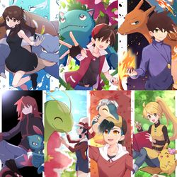 This is a pixiv picture whose title is 【ポケスペ】カントー・ジョウトまとめ.