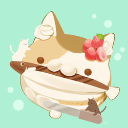 This is a pixiv picture whose title is ねこケーキ.