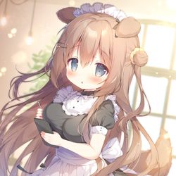 This is a pixiv picture whose title is 喫茶店で気になっている子がバイトしていた.