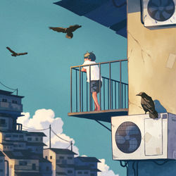 This is a pixiv picture whose title is 辺境より.