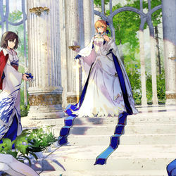This is a pixiv picture whose title is TYPE-MOON─４大ヒロイン.
