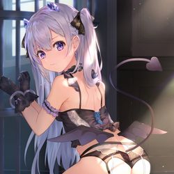 This is a pixiv picture whose title is 捕われ悪魔ちゃん.