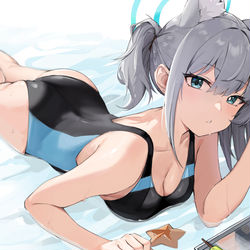 This is a pixiv picture whose title is 泳装白子～.
