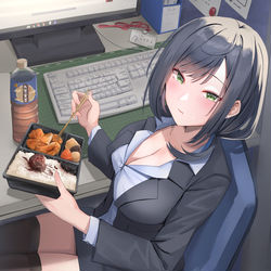 This is a pixiv picture whose title is 残業ばっかりのOL姉さん08.