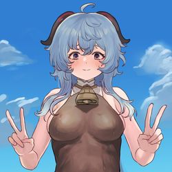 This is a pixiv picture whose title is 더블피스 감우.