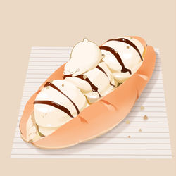 This is a pixiv picture whose title is コッペパンアイス.