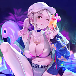 This is a pixiv picture whose title is ナイトプールで....