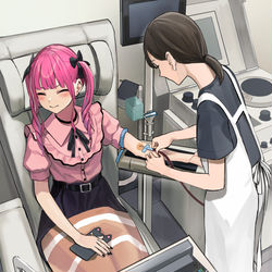 This is a pixiv picture whose title is 献血に行く見た目地雷系幼馴染.