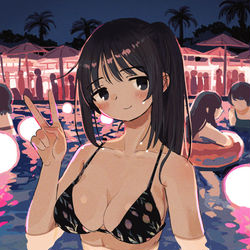 This is a pixiv picture whose title is Night Pool.