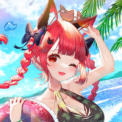This is a pixiv picture whose title is 水着🐱.