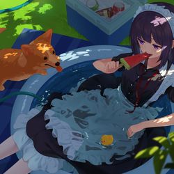 This is a pixiv picture whose title is 大胆にサボるメイド.