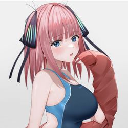 This is a pixiv picture whose title is 競泳水着な中野二乃.