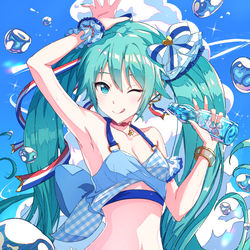 This is a pixiv picture whose title is 想像モモジャンミクさんver..
