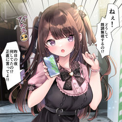This is a pixiv picture whose title is 「ねぇ！どうして既読無視するの！？」.