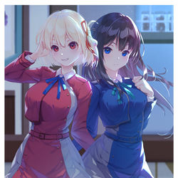 This is a pixiv picture whose title is リコリコ.