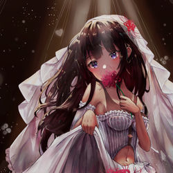 This is a pixiv picture whose title is 瀧奈千束試婚紗現場.