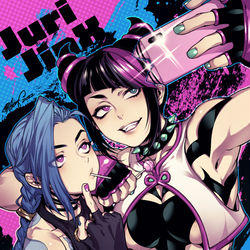 This is a pixiv picture whose title is Juri x JinX.