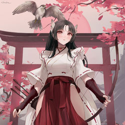 This is a pixiv picture whose title is Miko.