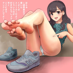 This is a pixiv picture whose title is 素足履きお姉さん.