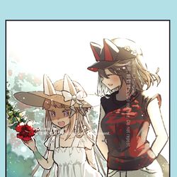 This is a pixiv picture whose title is 夏休みのキタサンブラックとスイープトウショウ.