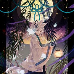 This is a pixiv picture whose title is 送り灯.