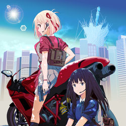 This is a pixiv picture whose title is リコリス・リコイル2.
