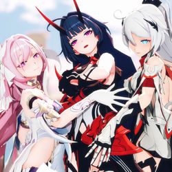 This is a pixiv picture whose title is 《律 者 修 罗 场》.