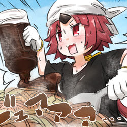 This is a pixiv picture whose title is 紅閻魔ちゃんの焼きそば食べたいサマー.