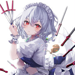 This is a pixiv picture whose title is 咲夜さん.