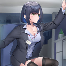 This is a pixiv picture whose title is 残業ばっかりのOL姉さん09.