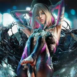 This is a pixiv picture whose title is Gwen venom 蜘蛛格温.