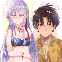 This is a pixiv picture whose title is 女王様の水着姿.