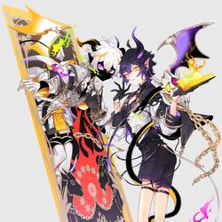 This is a pixiv picture whose title is 百绘罗衣2022①-月之极- 般若“魅月·恶魔”.