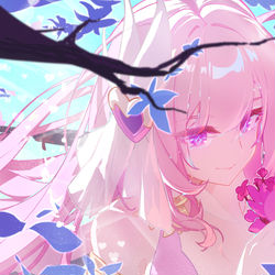 This is a pixiv picture whose title is 爱莉希雅 花海的祝福细化.